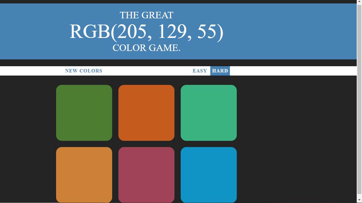 snapshot of the game colors